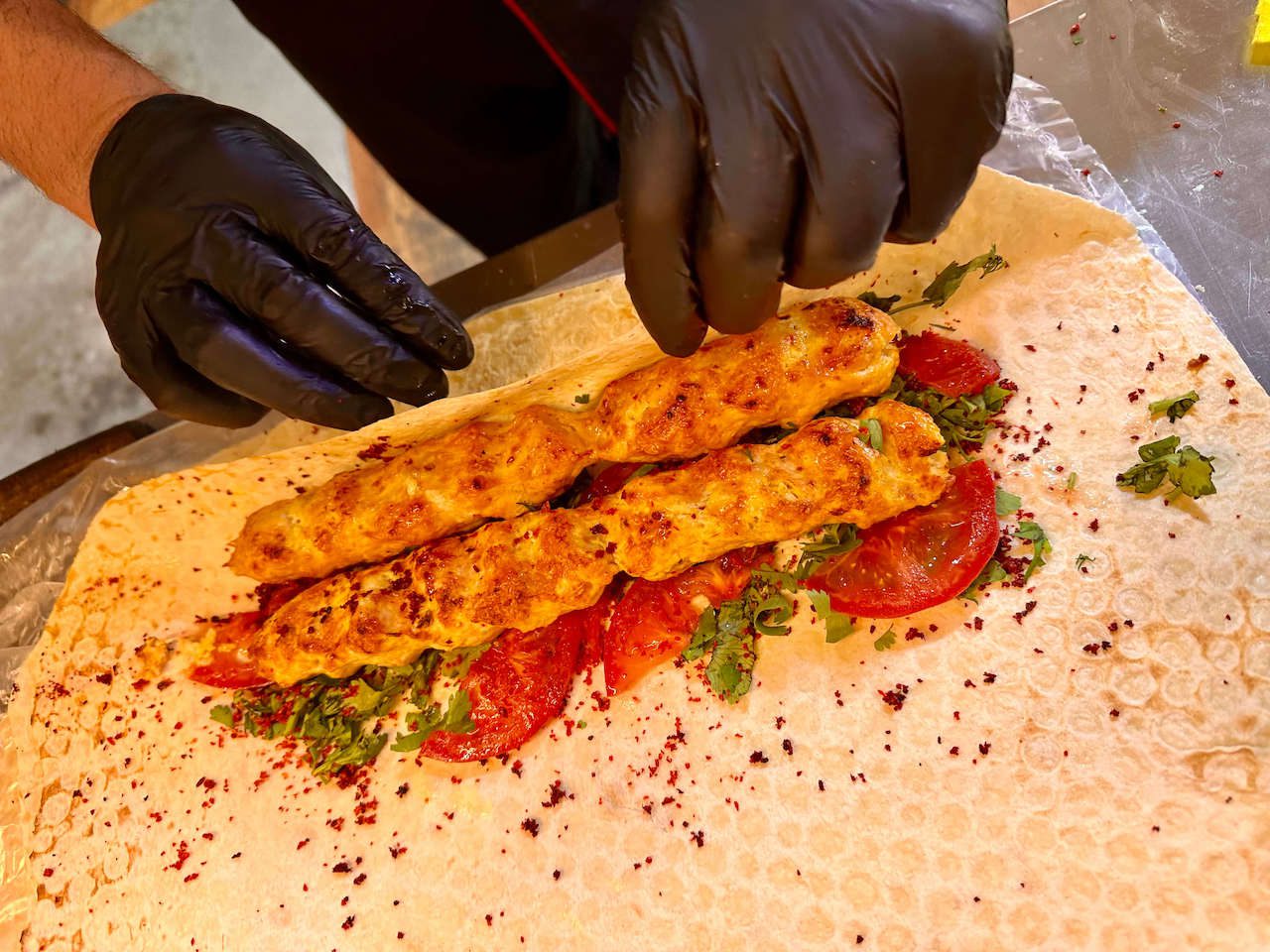 Azerbaijan, Baku - Lavash kebab