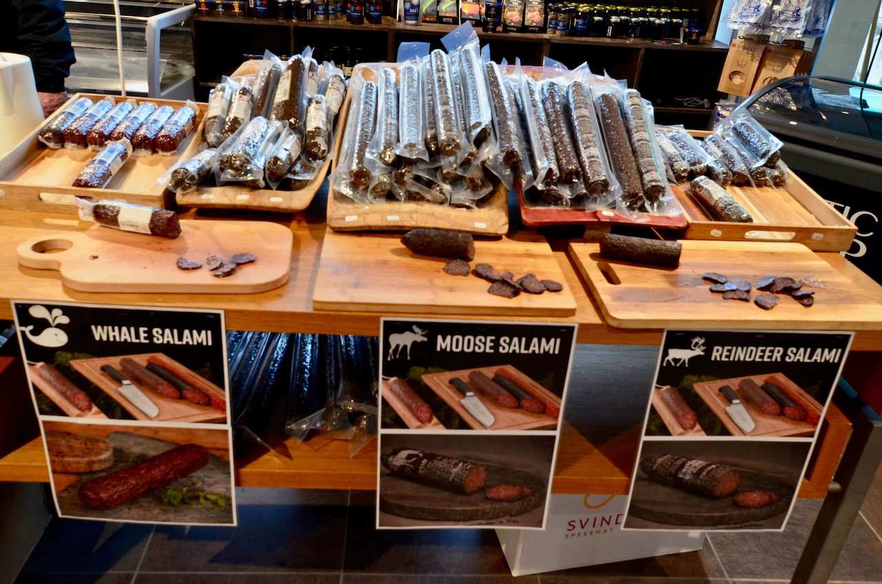 Norway, Tromsø - Reindeer, moose and whale meat