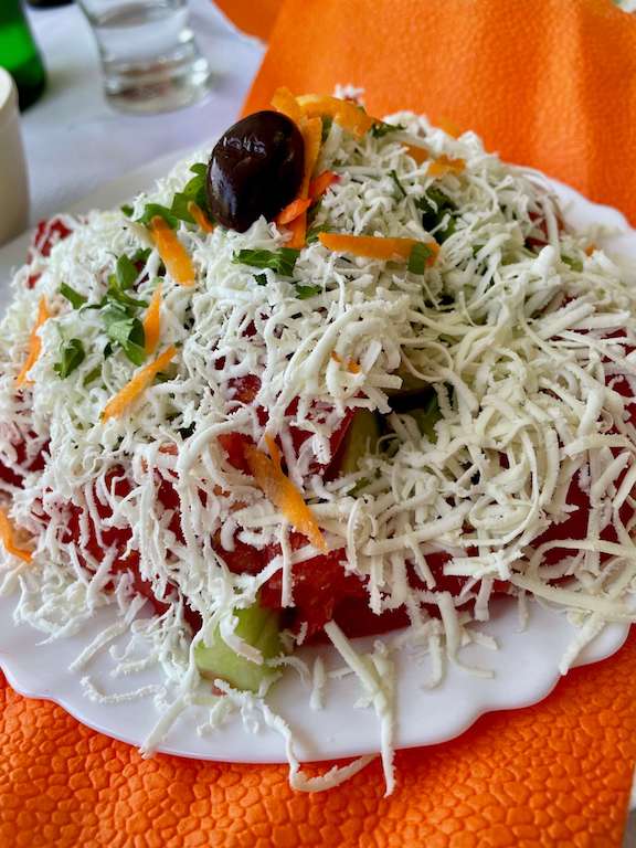 North Macedonia, food - Macedonian Shopksa salad