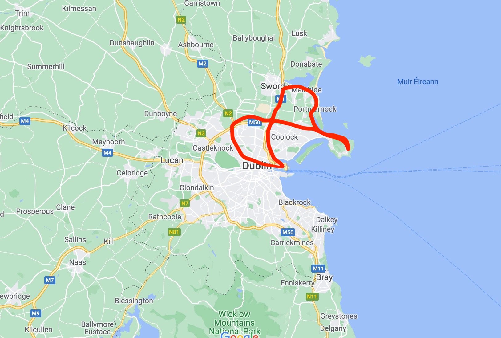Ireland, Dublin - Dublin map