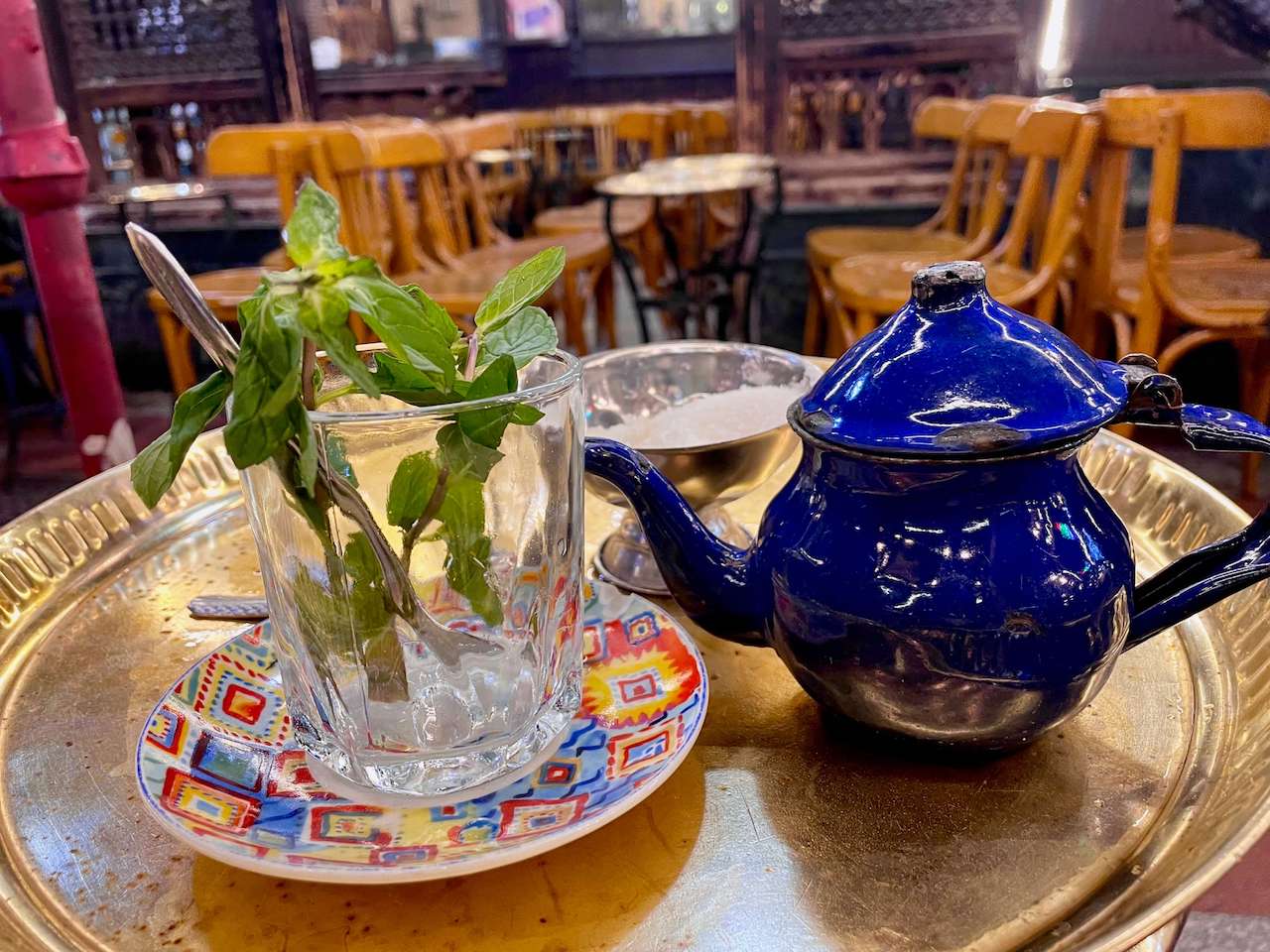 Egypt, Cairo - Mint tea at El-Fishawy Cafe, the country's oldest cafe