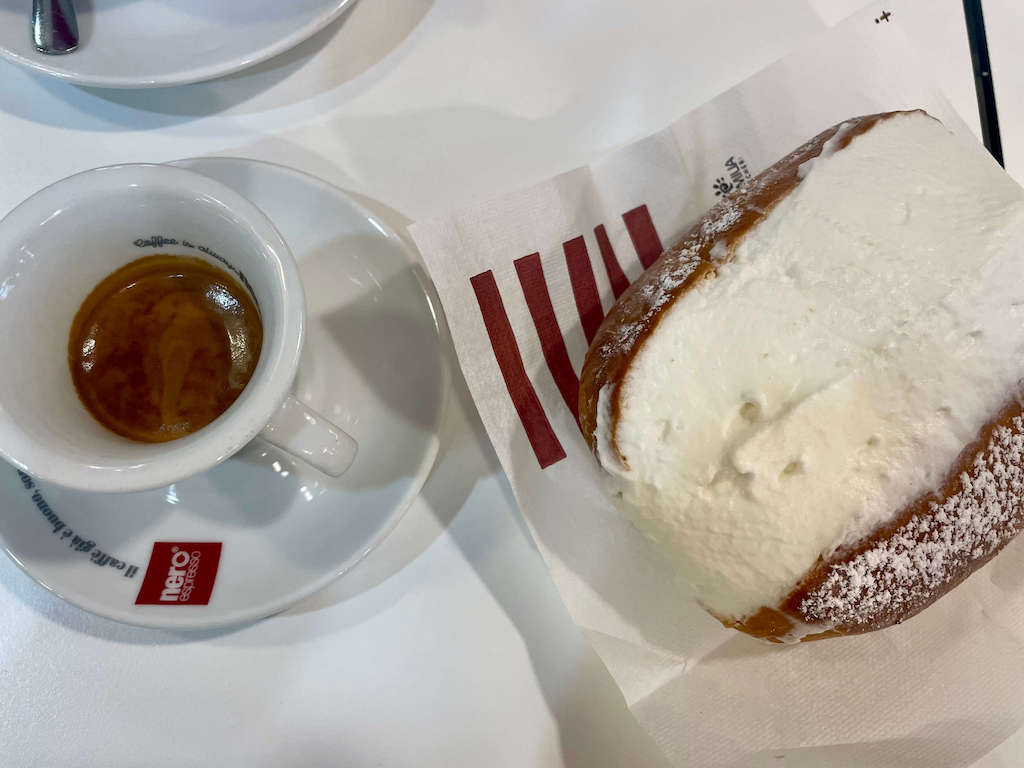 Italy, Rome - Maritozzi and cafe