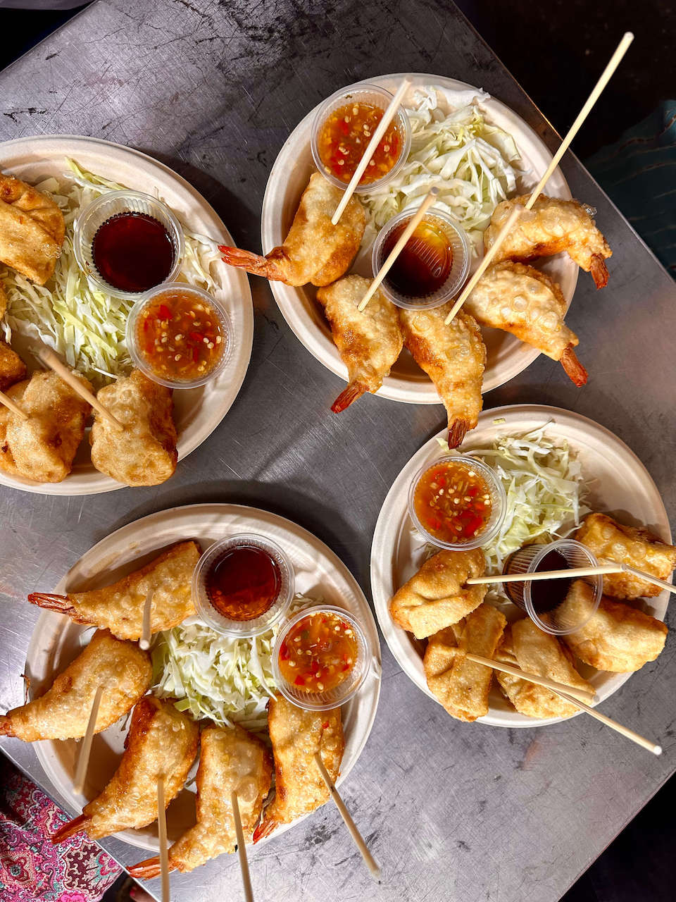 Thailand, Bangkok - Chicken Gyoza and shrimps