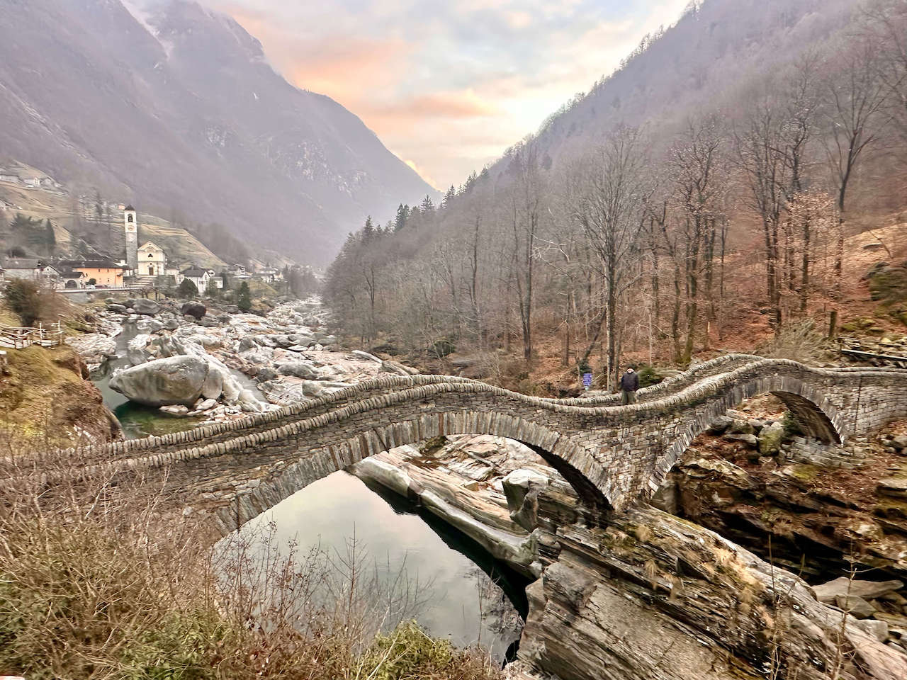 Switzerland, Verzasca - Ponte dei salti bridge
