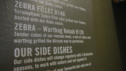 Zebra - Warthog kebab