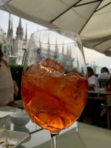 Italy, Milan - Aperol Spritz and Duomo di Milano