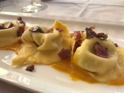 Italy, Venice - Seafood ravioli