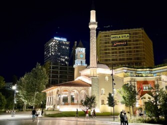 Albania, Tirana - Et'hem Bey Mosque by night