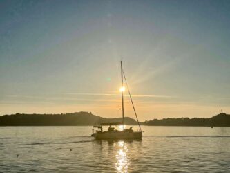 Croatia, Šibenik - Sunset at the harbour