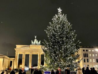 Germany, Berlin - The Brandenburg Gate at Christmas