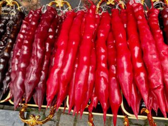 Georgia, Mtskheta - Churchkhela, a traditional sausage-shaped candy