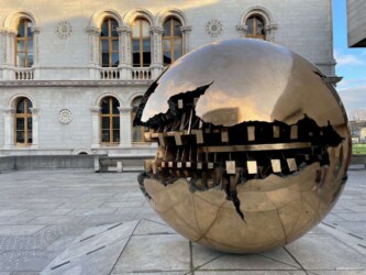 Ireland, Dublin - The Globe sculpture in Trinity College