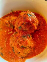 Georgia, Mestia - food, meatballs