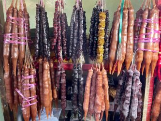 Georgia, Kutaisi - Churchkhela, a traditional sausage-shaped candy