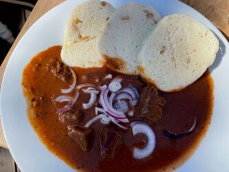 Czech Republic, Prague - Beef goulash with knedlik