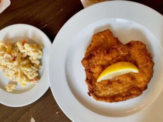 Czech Republic, Prague - Pork chop and potato salad