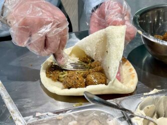 Jordan, food - Falafel with Arabic bread