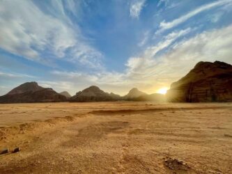 Jordan, Wadi Rum - Sunset in the desert