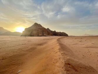 Jordan, Wadi Rum - Sunset in the desert