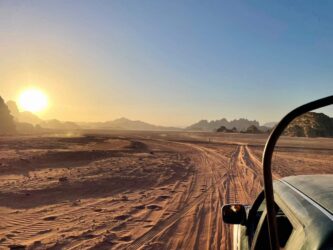 Jordan, Wadi Rum - Sunset in the desert