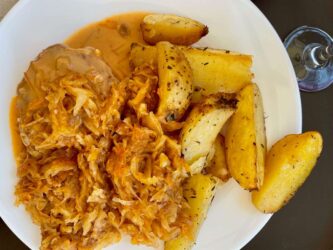 Latvia, Riga - Pork chop with cabbage