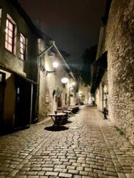 Estonia, Tallinn - St Catherine's Passage by night