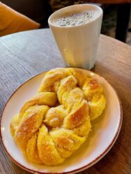 Sweden, Stockholm - Fika, coffee and cinnamon bun