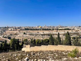 Israel, Jerusalem - Panorama of Jerusalem from the Mount of Olives