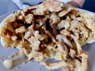 Israel, Jerusalem - Shawarma in pita bread