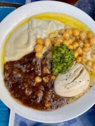 Israel, Tel Aviv - Hummus with egg