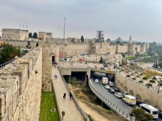 Israel, Jerusalem - The Ramparts Walk in the Old City of Jerusalem