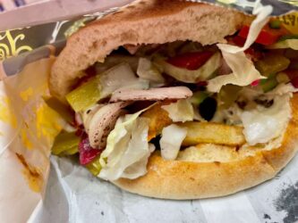 Israel, Jerusalem - Kebab in pita