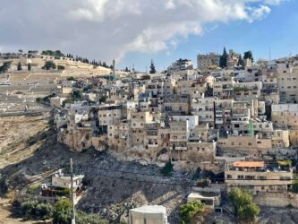 Israel, Jerusalem - Panorama with the Jewish Cemetery on the Mount of Olives