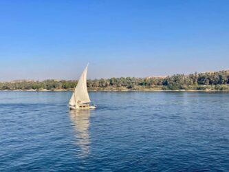 Egypt, Aswan - Feluccas on the Nile