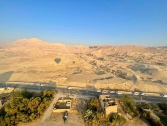 Egypt, Luxor - Hot air balloon over the Valley of the Kings