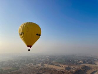 Egypt, Luxor - Hot air balloon over the Valley of the Kings