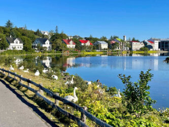 Iceland, Reykjavík – Tjörnin lake