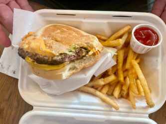 Iceland, Reykjavík – Lamb burger and chips
