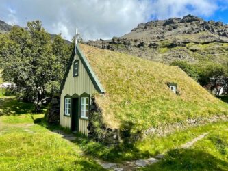Iceland, Öræfi - Hofskirkja turf church
