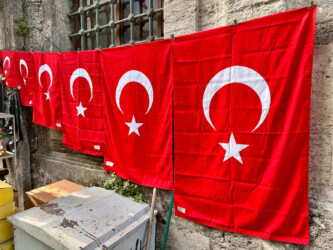 Turkey, Istanbul - Flags