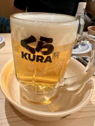 Japan, Tokyo - Beer at Revolving Sushi Bar Kurasushi