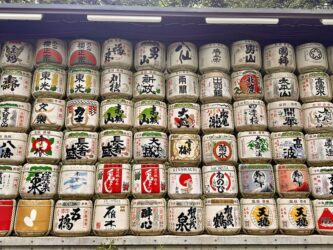 Japan, Tokyo - Meiji Jingu Consecrated Sake Barrels