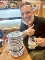 Japan, Tokyo - Sushi at Revolving Sushi Bar Kurasushi