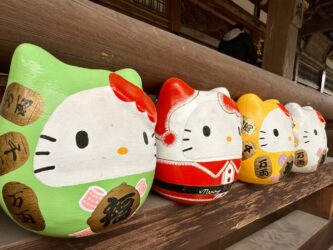 Japan, Miyajima - Hello Kitty daruma dolls