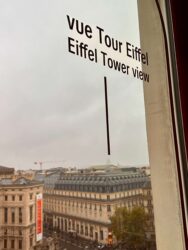 France, Paris - Eiffel Tower view from Galeries Lafayette Haussmann