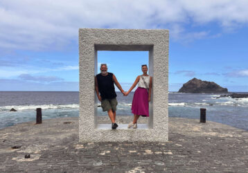 Canary Islands, Tenerife, Garachico - The Carrara marble sculpture "Door Without Door"