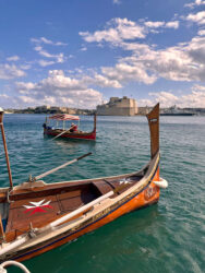 Malta, Valletta - Gondolas at the Grand Harbour