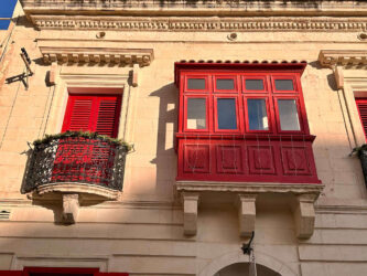 Malta, Valletta - The Gallarija, wooden Maltese balcony