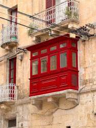 Malta, Valletta - The Gallarija, wooden Maltese balcony