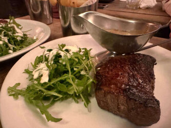 Belgium, Brussels - Steak dinner